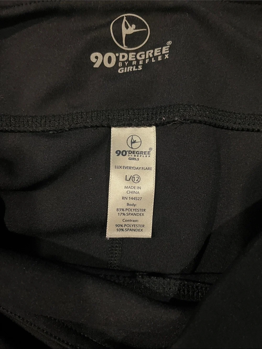 90 Degree By Reflex Kids Black Flared Leggings
